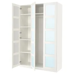 IKEA PAX / BERGSBO(195.011.77) Комбінація гардеробу, біле/дзеркало