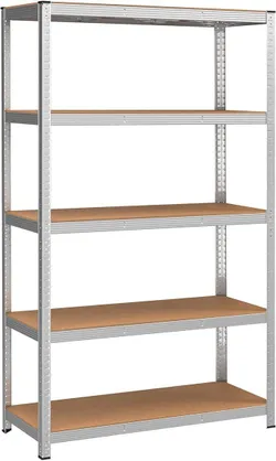 SONGMICS Тяжка полиця, полиця для підвалу, зберігання, 60 x 120 x 200 см, зі сталевим каркасом, вантажопідйомність 750 кг, 5