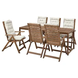 IKEA NÄMMARÖ(695.753.02) Таблиця+6 стільців розподілу, зовні, світло -коричневий/куддарна світло -сірий -рог