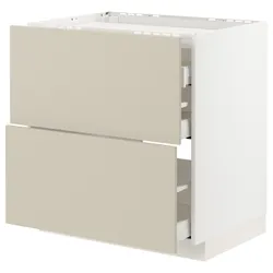 IKEA METOD / MAXIMERA(394.266.86) гардеробна плоска / 2фр / 3ч, білий / Havstorp бежевий