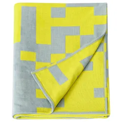 IKEA BRÄNNBOLL(105.892.02) плед, блідий -блот/яскраво -жовтий