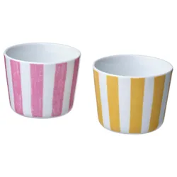IKEA KLIPPAKLEJA(005.995.36) кухоль, візерунок/жовтий рожевий