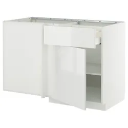 IKEA METOD / MAXIMERA(095.852.24) Кутовий шафа вул. з 1 поштовхами і 1 половиною, Білий/Рінг -Мінга Білий