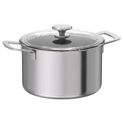 IKEA HEMKOMST (805.131.43) горщик з кришкою, нержавіюча сталь / скло