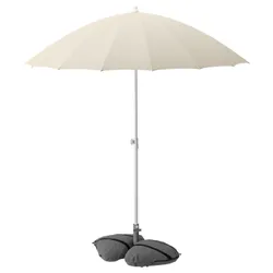 IKEA SAMSÖ / IGGÖN(095.762.05) парасолька з базою, Бежевий/темно -сірий з нахилом
