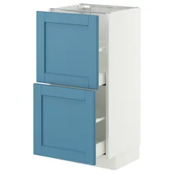 IKEA METOD / MAXIMERA(996.007.10) стояча шафа з 2 ящиками, Biały/Lerhyttan Blue