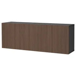 IKEA BESTÅ(894.217.90) комбінування навісних шаф, чорно-коричневий Björköviken / дубовий шпон коричневого кольору