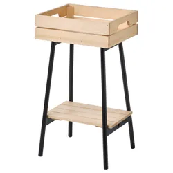IKEA VANILJSTÅNG (004.263.43) підставка для квіткового горщика, сосна / чорна