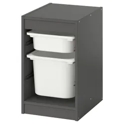 IKEA TROFAST(795.733.07) Полиця з контейнерами, сірий/білий