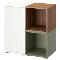 IKEA EKET(695.217.43) комбінація шаф з ніжками, білий/горіховий сіро-зелений