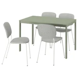 IKEA VIHALS / VIHALS(995.899.63) Стіл та 4 стільці, зелений/білий бежевий