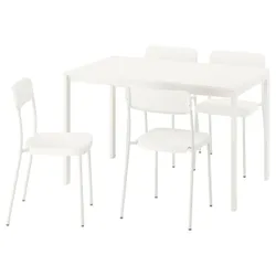 IKEA VIHALS / VIHALS(395.899.56) Стіл та 4 стільці, білий/білий