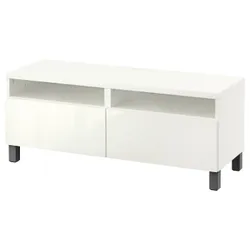 IKEA BESTÅ(594.289.67) Тумба під телевізор з ящиками, білий / Selsviken / Stubbarp темно-сірий
