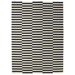 IKEA STOCKHOLM (901.032.54) Килим тканий плоский, ручний, смугастий, кремовий, чорний/зламаний білий