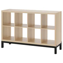 IKEA KALLAX(594.426.85) полиця з опорною рамою, дуб білий/чорний