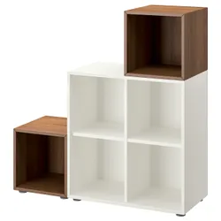 IKEA EKET(494.903.42) поєднання шаф з ніжками, білий/горіх