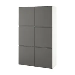 IKEA BESTÅ(894.216.86) поєднання з дверима, білий / Västerviken темно-сірий