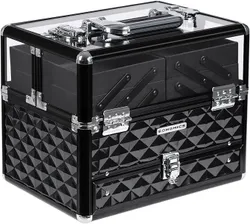 SONGMICS Deluxe Cosmetic Case, органайзер для косметики, для професійного використання артистами, футляр із прозорою акриловою