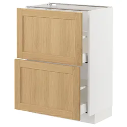 IKEA METOD / MAXIMERA(295.092.72) шафа для підлоги з 2 ящиками, білий/Дуб Форсбака