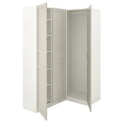 IKEA PAX / FLISBERGET(992.213.71) кутовий гардероб, білий/легкий бежевий