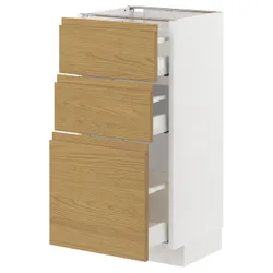 IKEA METOD / MAXIMERA(695.378.81) шафа для підлоги з 3 ящиками, білий/імітація Воксторпа дуб