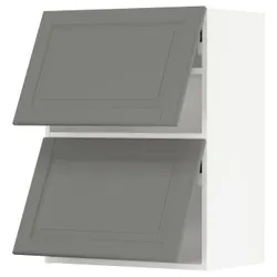IKEA METOD(693.944.91) горизонтальна шафа 2 дверцята відкриваються сенсорні, білий/Bodbyn сірий