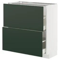 IKEA METOD / MAXIMERA(295.567.63) шафа для підлоги з 2 ящиками, білий/Хавсторп темно-зелений