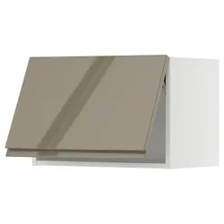 IKEA METOD(995.771.49) Горизонтальна настінна шафа з кнопкою, білий/Voxtorp Gloss Dark -brown