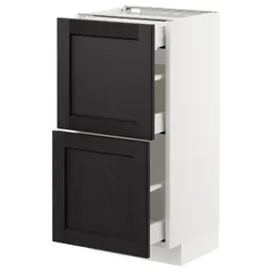 IKEA METOD / MAXIMERA(692.568.33) 2-дверний / 3-місний, білий/забарвлений лерхітановим чорним