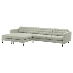 IKEA LANDSKRONA (894.442.25) 5-місний диван з шезлонгами, Гуннаред світло-зелений / деревний / чорний