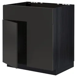 IKEA METOD(494.990.69) тумба, раковина, 2 двері/фасади, чорний/Nickebo матовий антрацит