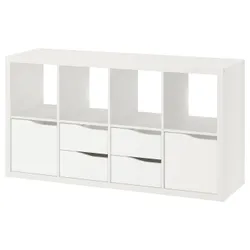 IKEA KALLAX(095.529.40) стояти, з 2 дверцятами з 4 ящиками/хвильовий білий