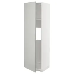 IKEA METOD(195.381.47) висока шафа для холодильника або морозильної камери з дверцятами, білий/Хавсторп світло-сірий