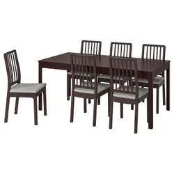 IKEA EKEDALEN / EKEDALEN(392.795.67) стіл і 6 стільців, темно-коричневий / Orrsta світло-сірий
