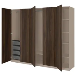 IKEA PAX / STORKLINTA(495.628.62) комбінований гардероб, імітація дуба сіро-бежевий/темно-коричневий
