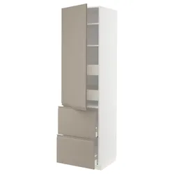 IKEA METOD / MAXIMERA(394.918.89) в s з половиною/4 шухляди/дверцята/2 фр, білий/Upplöv матовий темно-бежевий