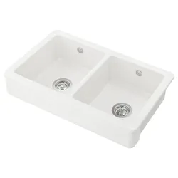 IKEA HAVSEN(792.502.65) раковина, 2 чаші з видимою передньою частиною, білий