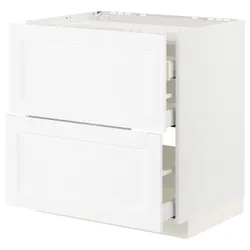 IKEA METOD / MAXIMERA(594.734.22) гардеробна плоска / 2фр / 3ч, Enköping білий / ефект білого дерева