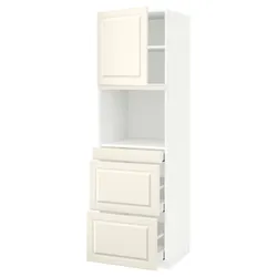 IKEA METOD / MAXIMERA(294.586.49) відділення для мікрокомбінованих дверей / 3 двер, білий/Bodbyn крем