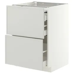 IKEA METOD / MAXIMERA(696.046.82) шафа з висувною стільницею/3 полиці, білий/Aspudden світло-сірий