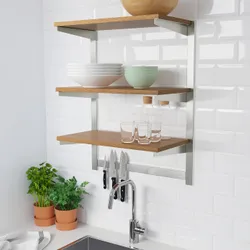 IKEA KUNGSFORS (392.543.26) рейка з полицею / магнітна планка для ножів, нержавіюча сталь / зола