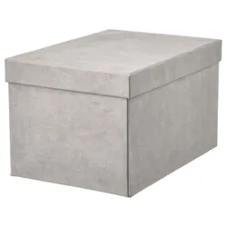 IKEA GJÄTTA(805.996.79) контейнер з кришкою, світло -сірий оксамит