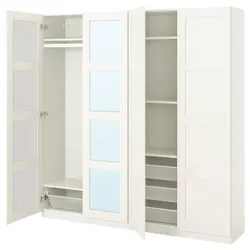 IKEA PAX / BERGSBO(795.011.79) комбінований гардероб, білий/дзеркало