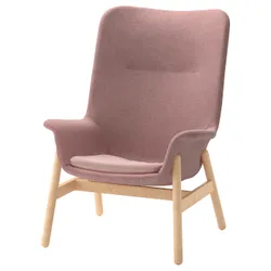 IKEA VEDBO(505.522.25) крісло з високою спинкою, Гуннаред яскраво-рожевий