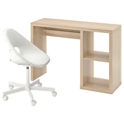 IKEA KALLAX / LOBERGET(195.550.09) стіл і стілець, Білий/білий пофарбований дуб