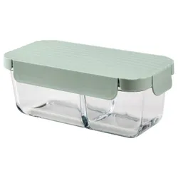 IKEA HAVSTOBIS(606.173.87) Ланч бокс, прозорий/світло-зелений