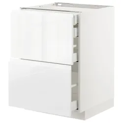 IKEA METOD / MAXIMERA (492.542.98) sz stj 2fr / 2n / wed / w szu, білий / Voxtorp глянцевий / білий
