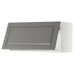 IKEA METOD(193.944.55) горизонтальна шафа з кнопкою відкриття, білий/Bodbyn сірий