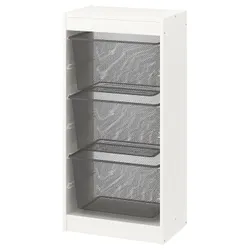 IKEA TROFAST(295.333.09) полиця з контейнерами, білий/темно-сірий