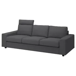 IKEA VIMLE(794.014.29) 3-місний диван, з підголівником з широкими підлокітниками / Hallarp сірий